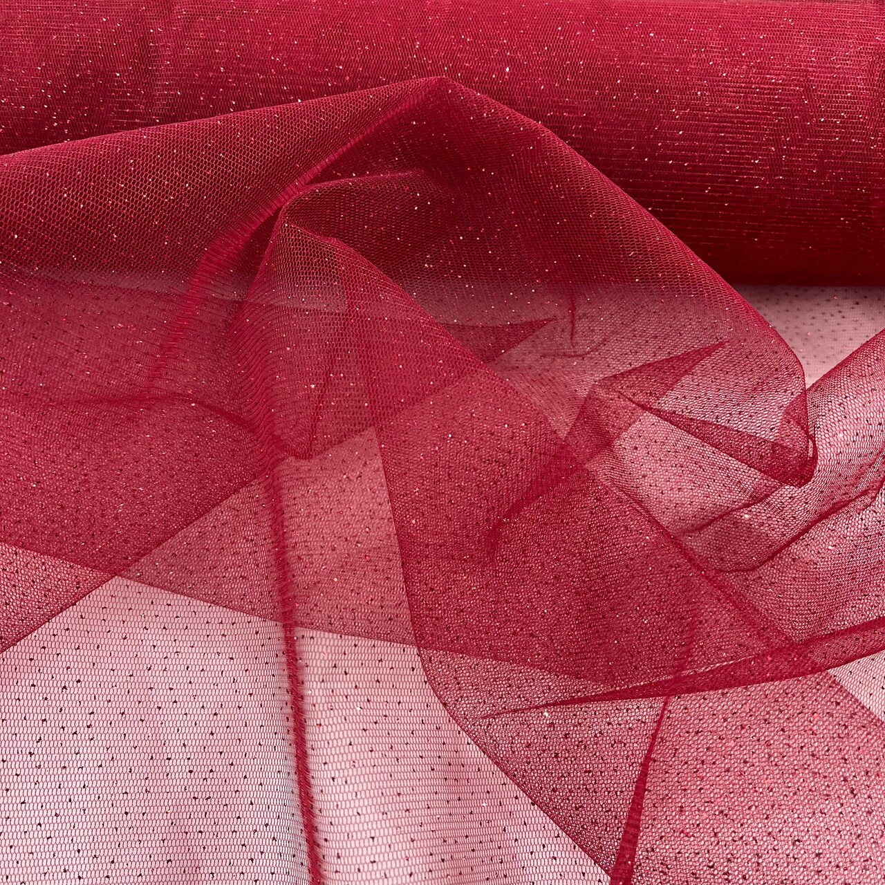 1 Yard Glitter Mesh Fabric 60" Width, 100% Polyester Sheer Sparkle for Dresses & Decor